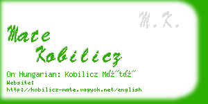 mate kobilicz business card